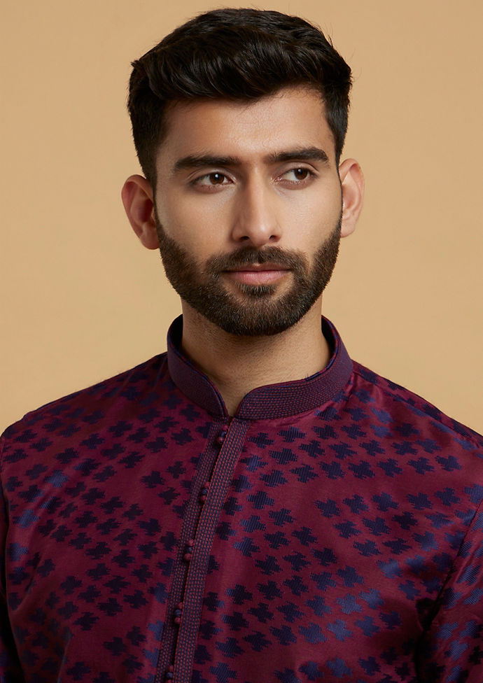 Twamev Men Maroon Delight Kurta Pajama