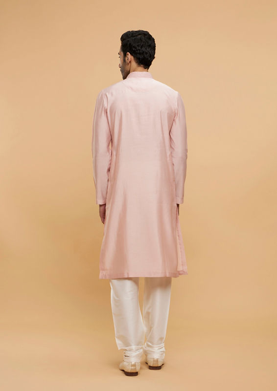 Twamev Men Peach Prime Elegance Kurta Pajama
