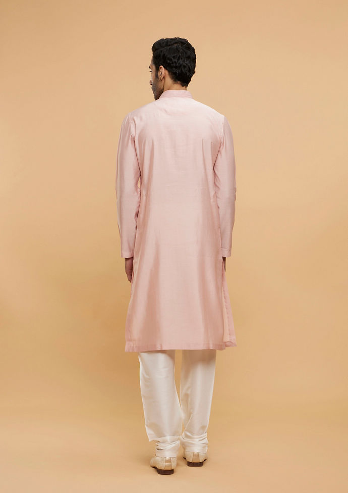 Twamev Men Peach Prime Elegance Kurta Pajama