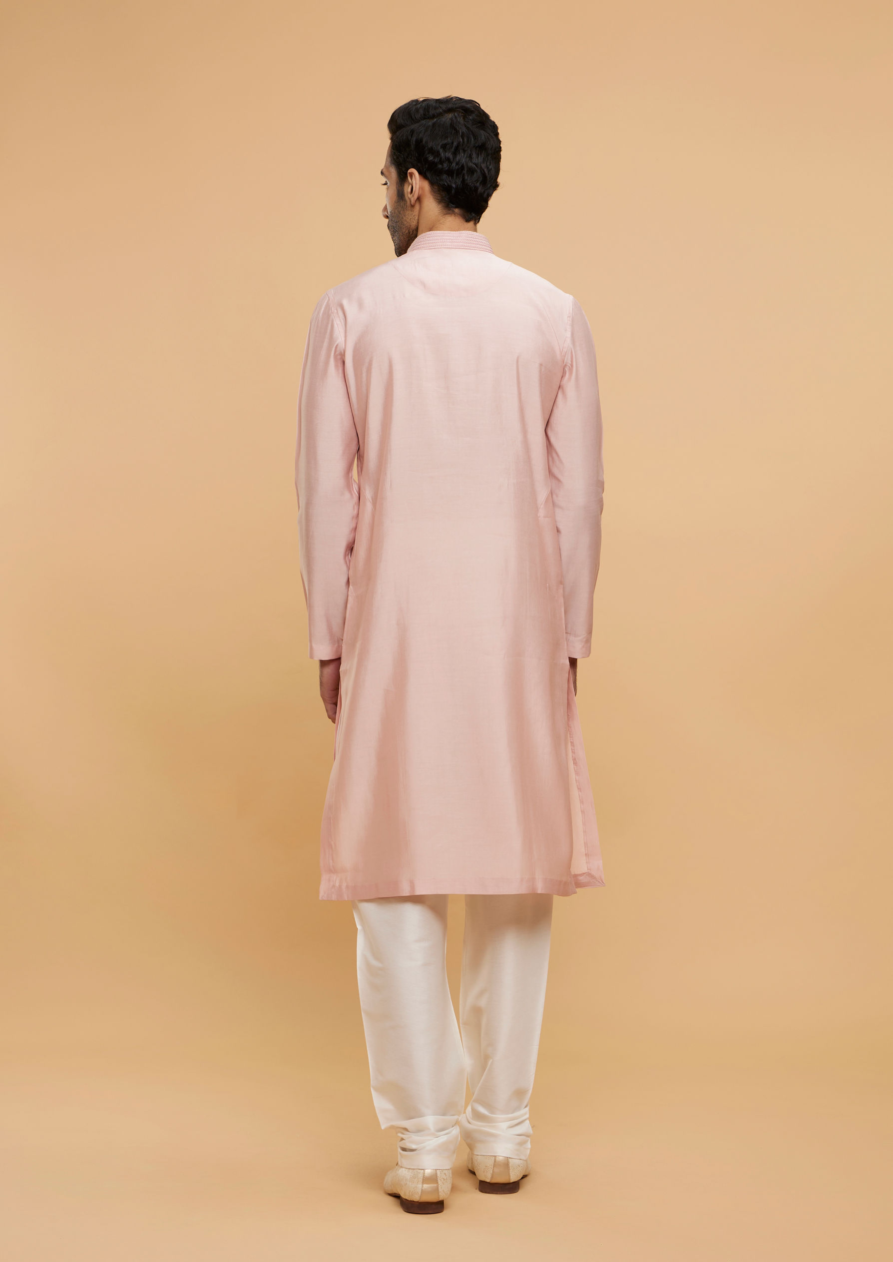 Twamev Men Peach Prime Elegance Kurta Pajama