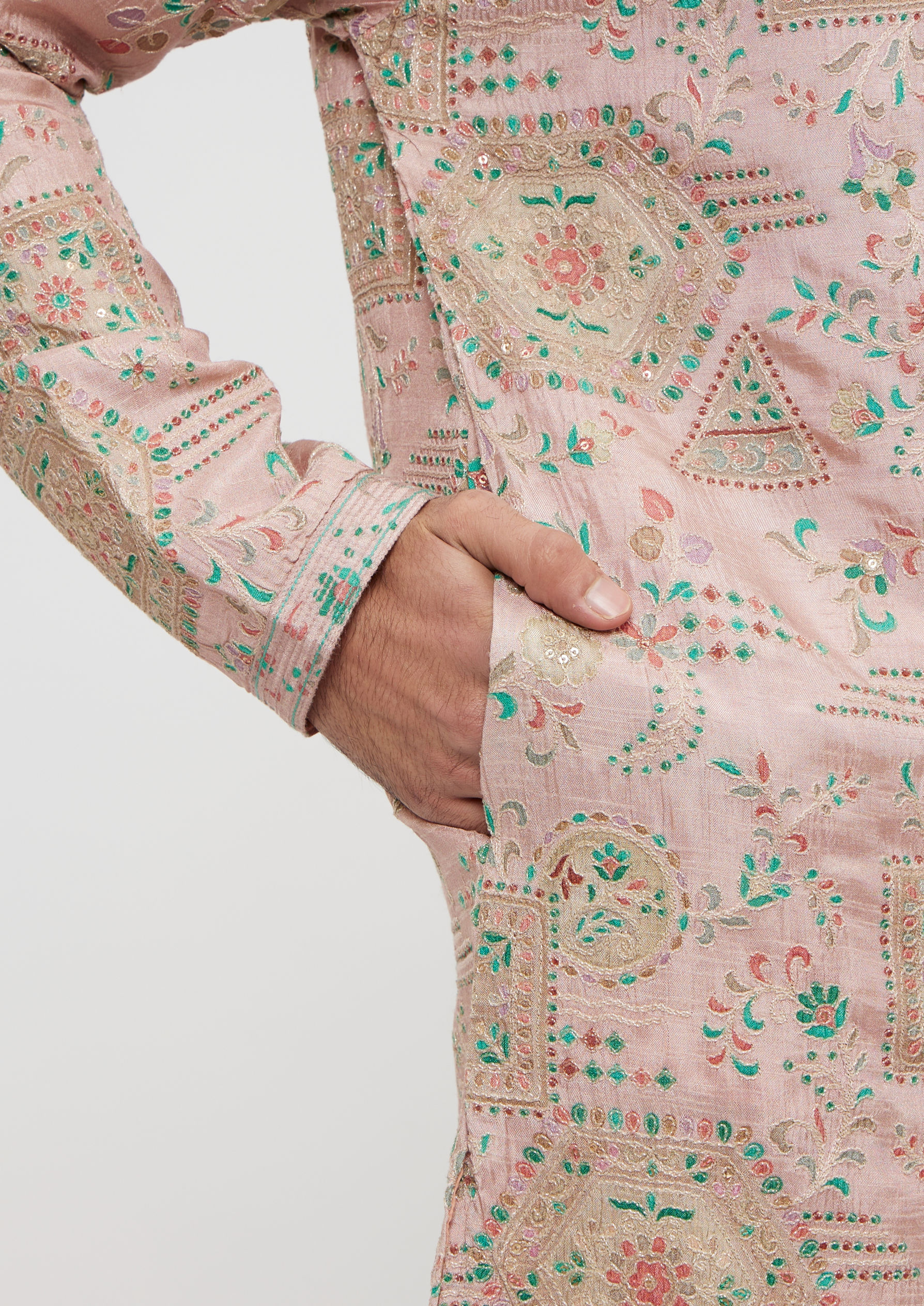 Twamev Men Dusty Pink Graceful Kurta Pajama