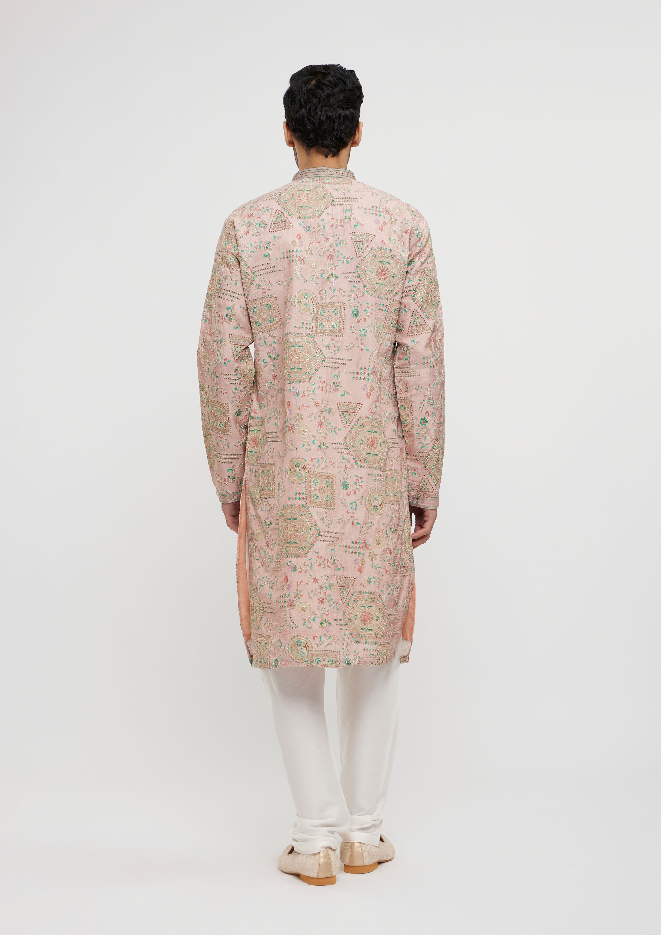 Twamev Men Dusty Pink Graceful Kurta Pajama