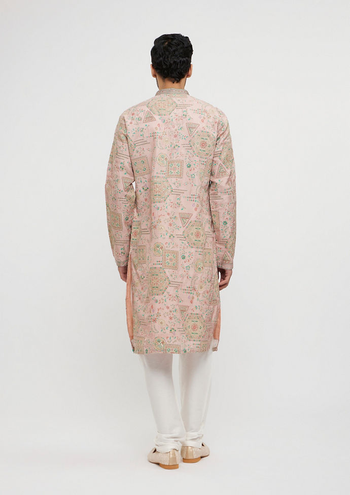 Twamev Men Dusty Pink Graceful Kurta Pajama
