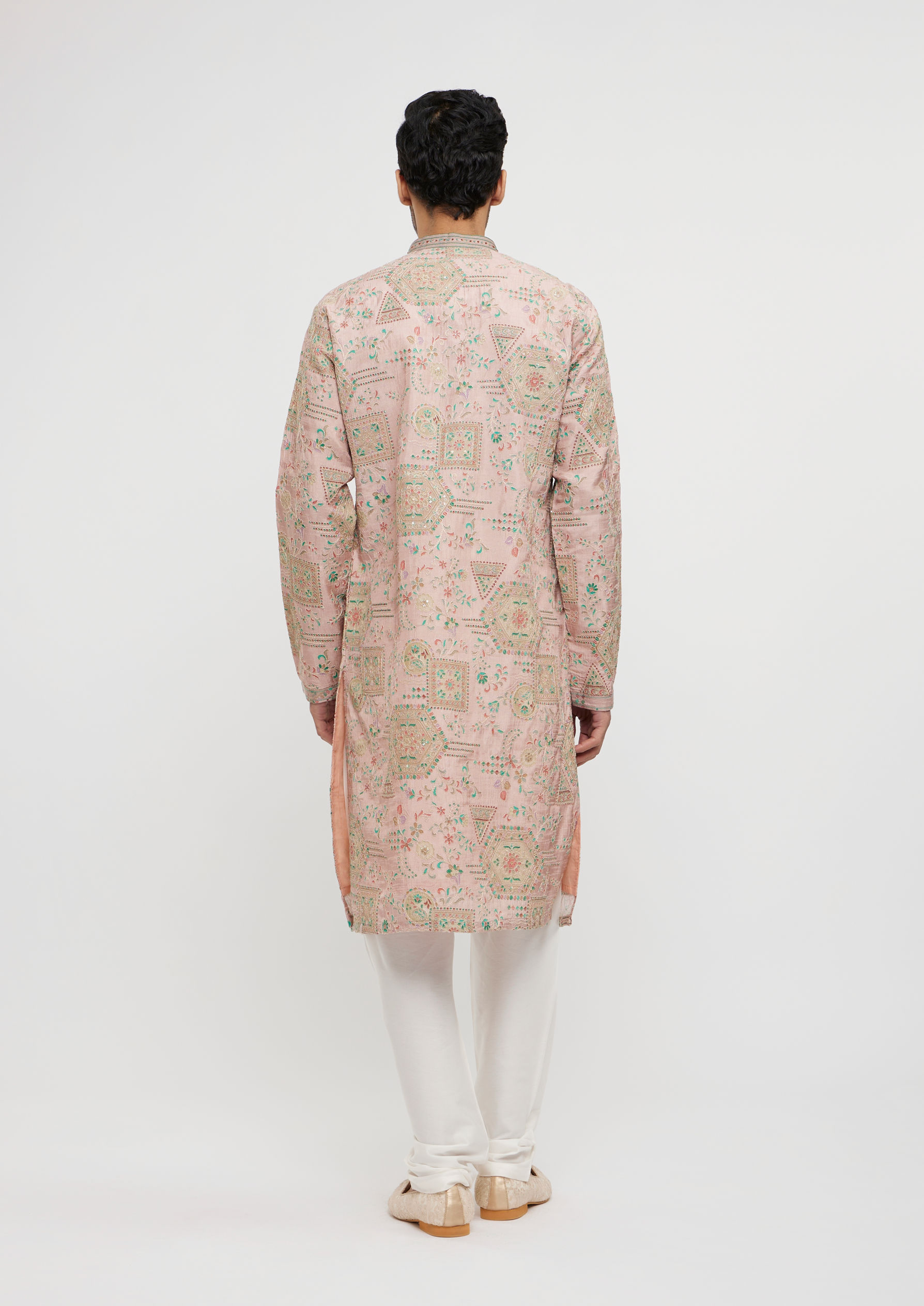 Twamev Men Dusty Pink Graceful Kurta Pajama