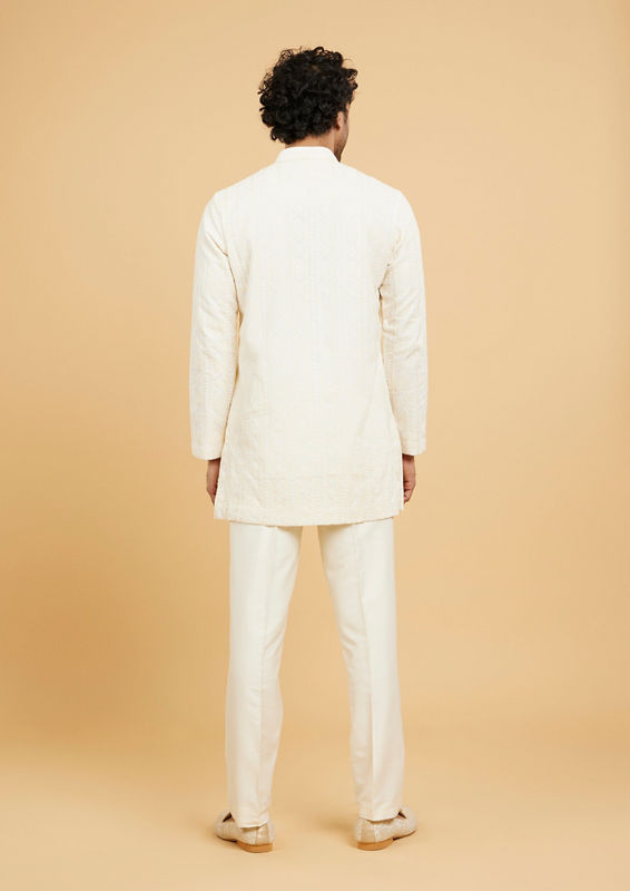 Twamev Men Cream color Kurta Pajama