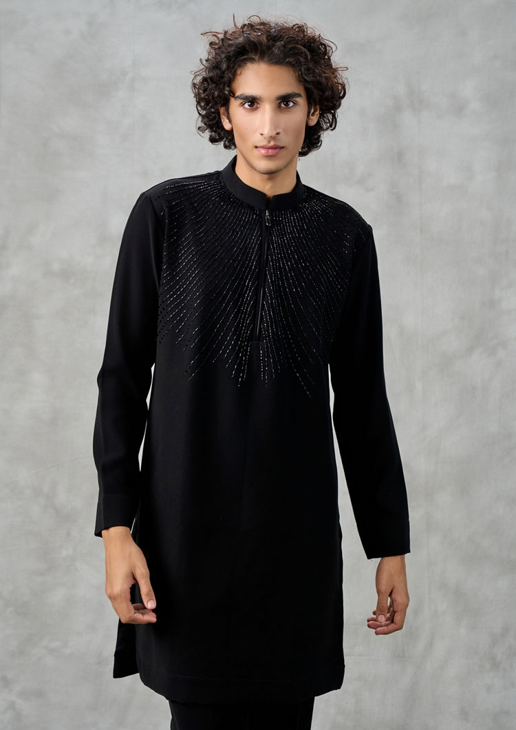 Twamev Men Black Elegance Kurta Pant