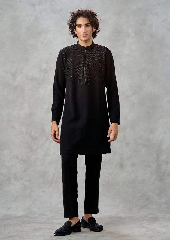 Twamev Men Black Elegance Kurta Pant