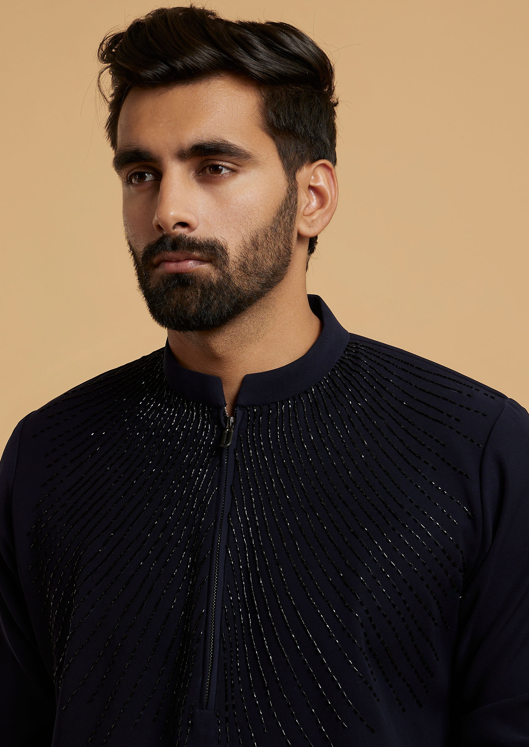 Twamev Men Dark Blue Divinity Kurta Pajama