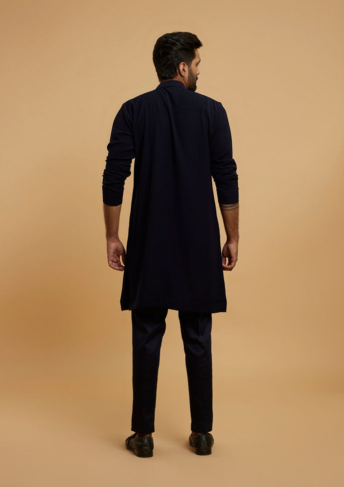 Twamev Men Dark Blue Divinity Kurta Pajama
