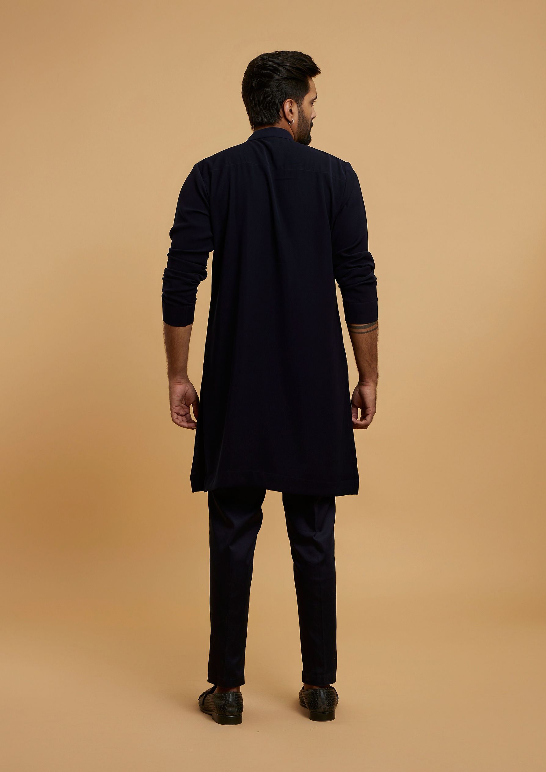 Twamev Men Dark Blue Divinity Kurta Pajama