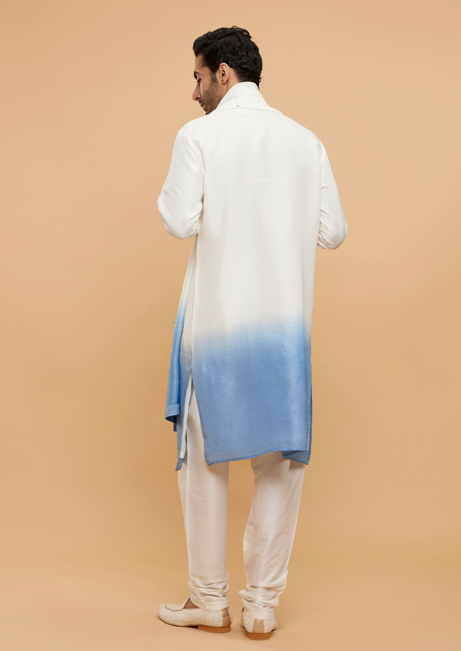Twamev Men Light Blue Kurta Set with Dupatta