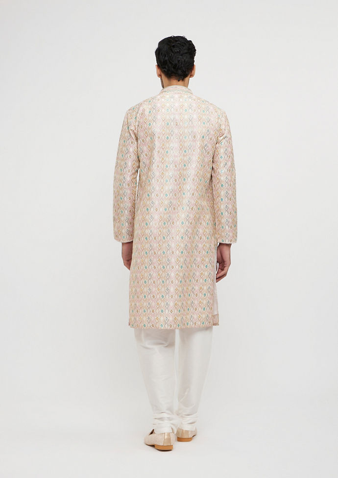 Twamev Men Enthralling Dusty Pink Kurta Pajama