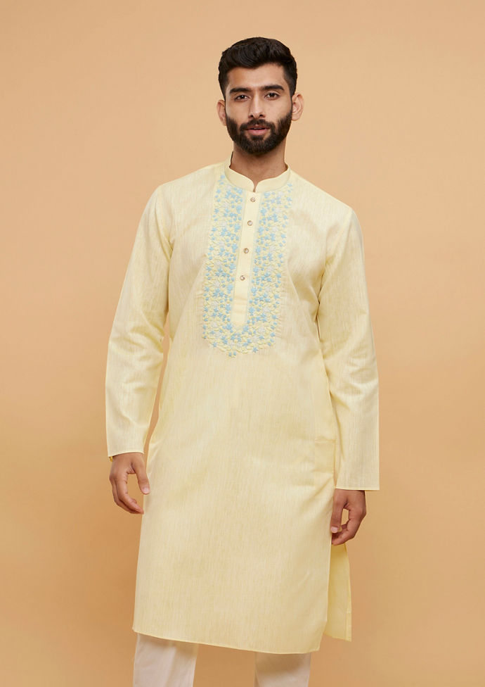 Twamev Men Sunshine Splendor Yellow Kurta Pajama