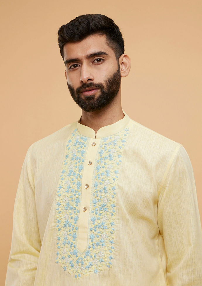 Twamev Men Sunshine Splendor Yellow Kurta Pajama