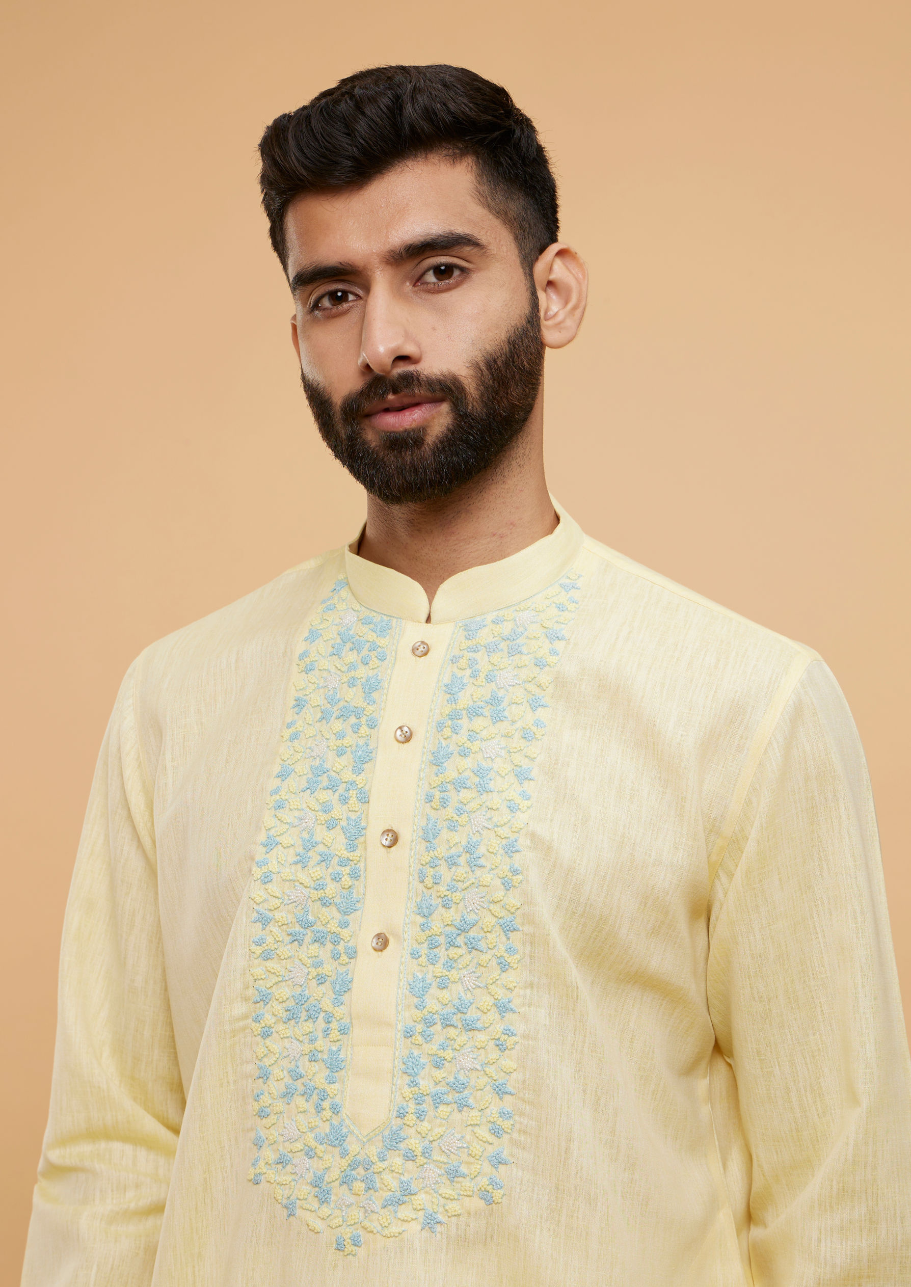 Twamev Men Sunshine Splendor Yellow Kurta Pajama
