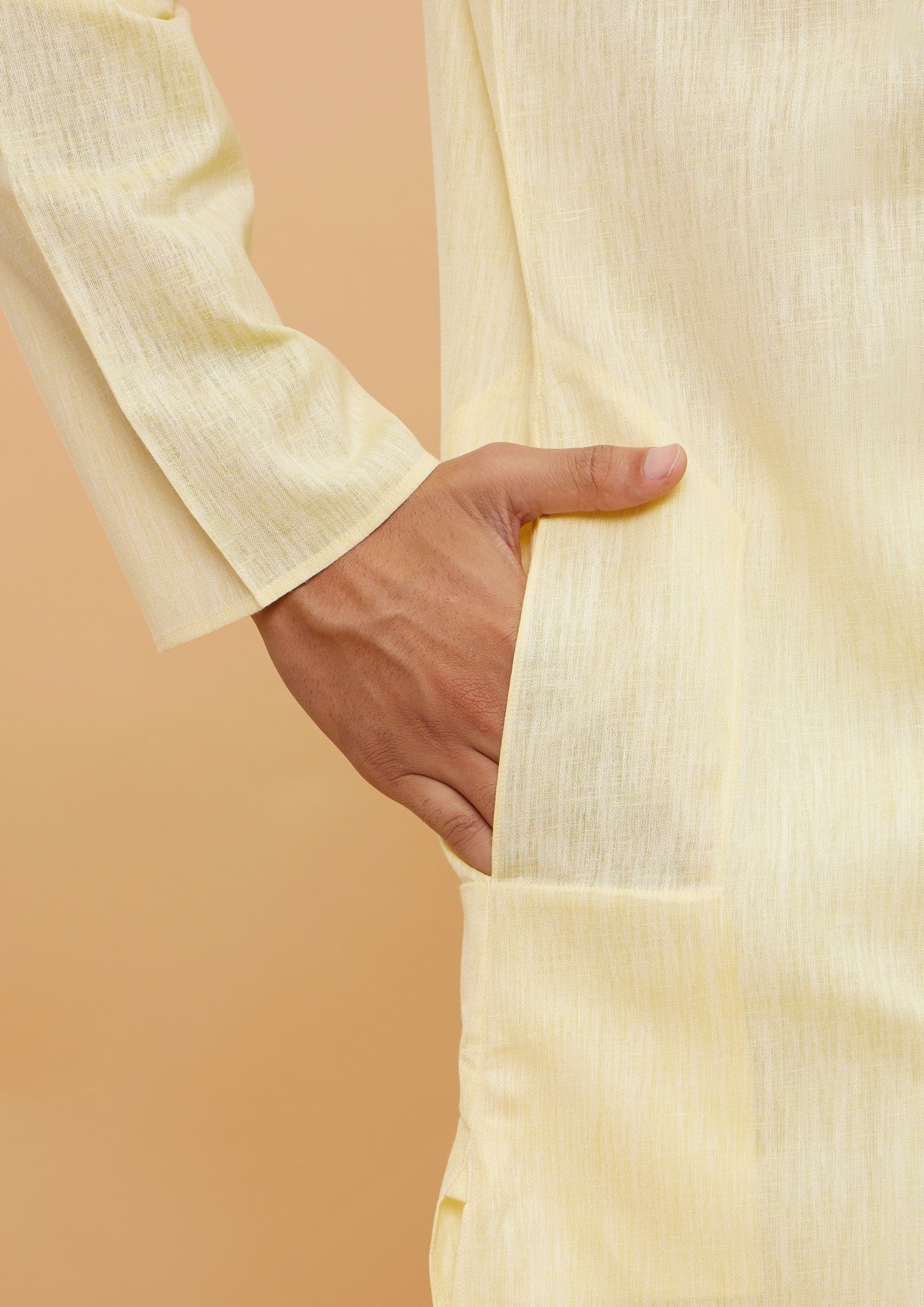 Twamev Men Sunshine Splendor Yellow Kurta Pajama image number 3