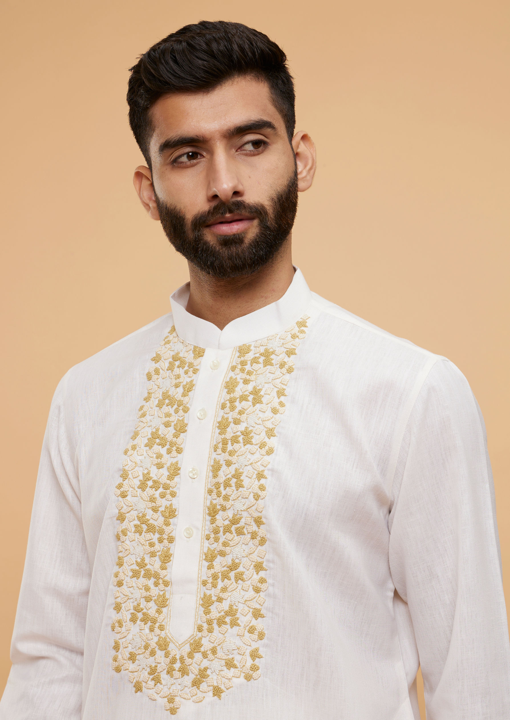 Twamev Men Timeless Cream Kurta Pajama Set