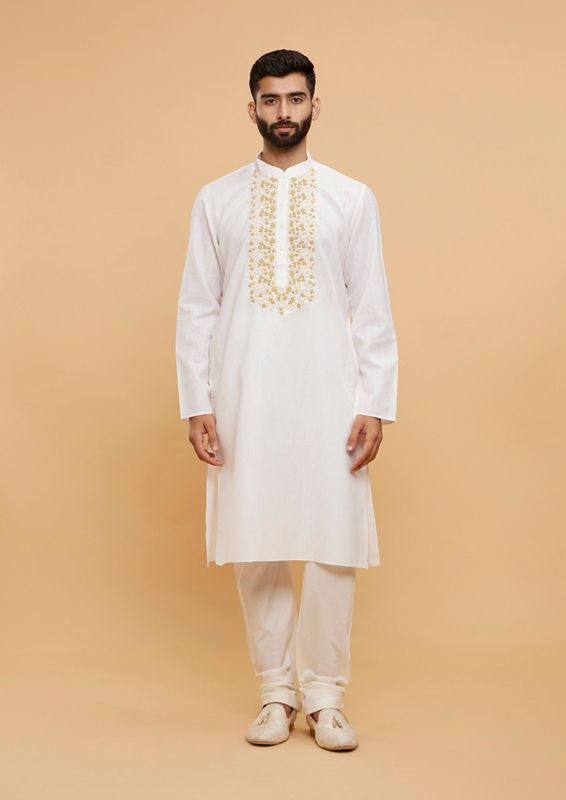 Twamev Men Timeless Cream Kurta Pajama Set