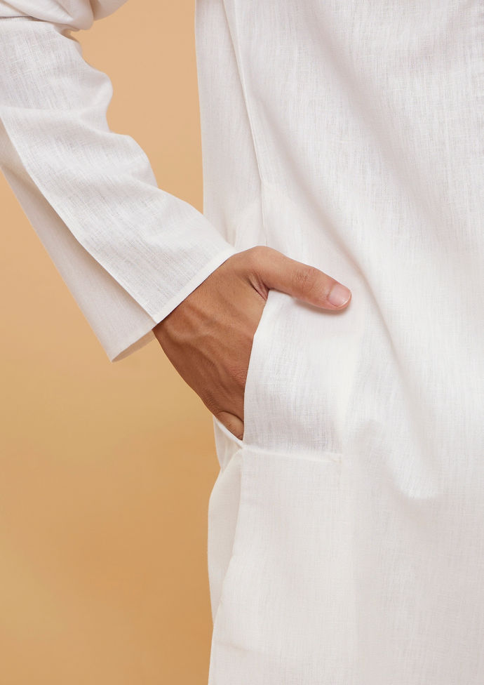 Twamev Men Timeless Cream Kurta Pajama Set
