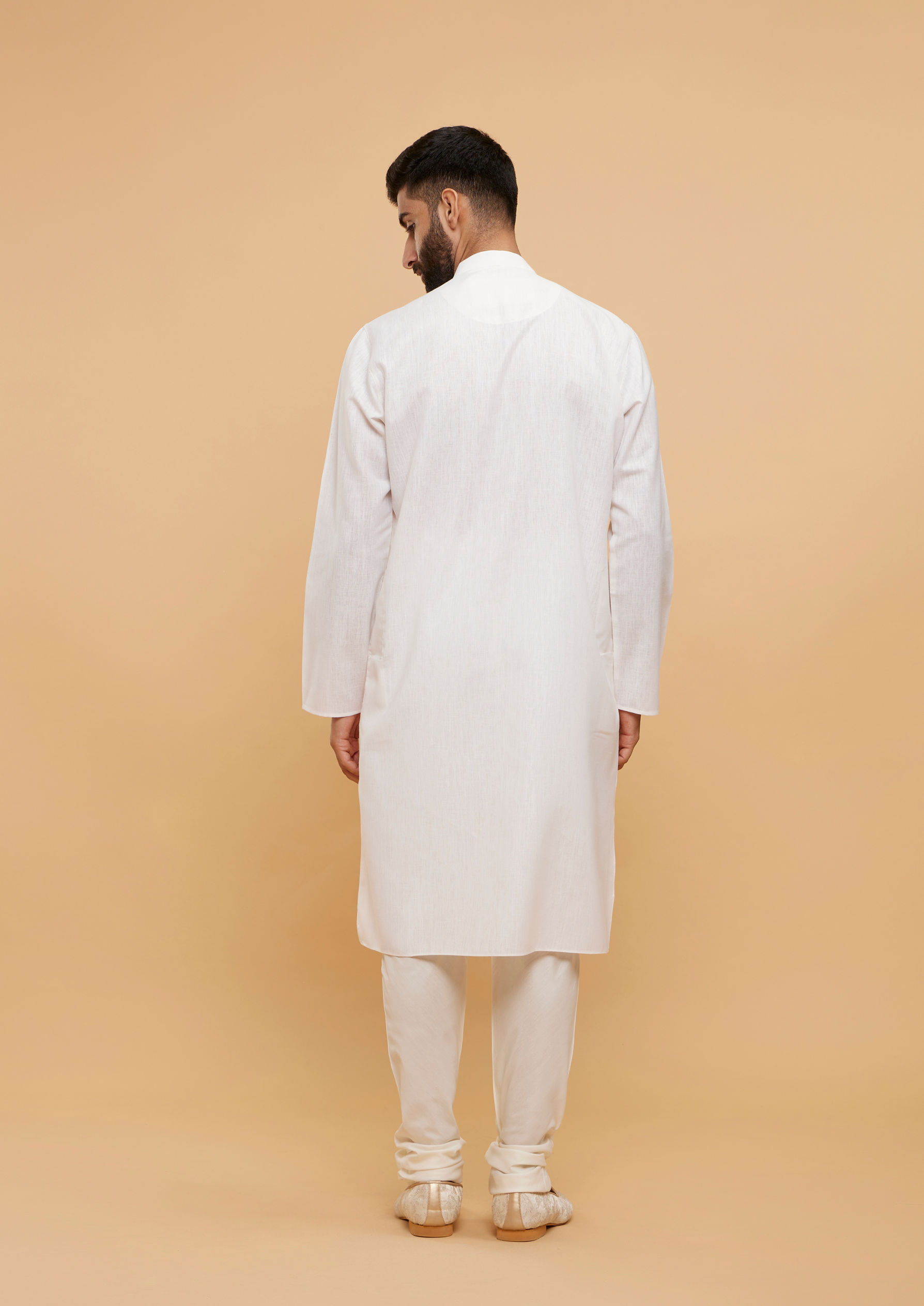 Twamev Men Timeless Cream Kurta Pajama Set image number 4