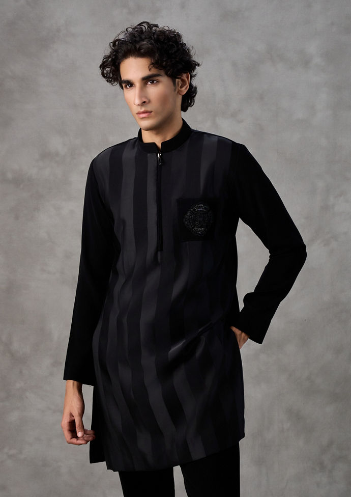 Twamev Men Refined Ebony Kurta Pant