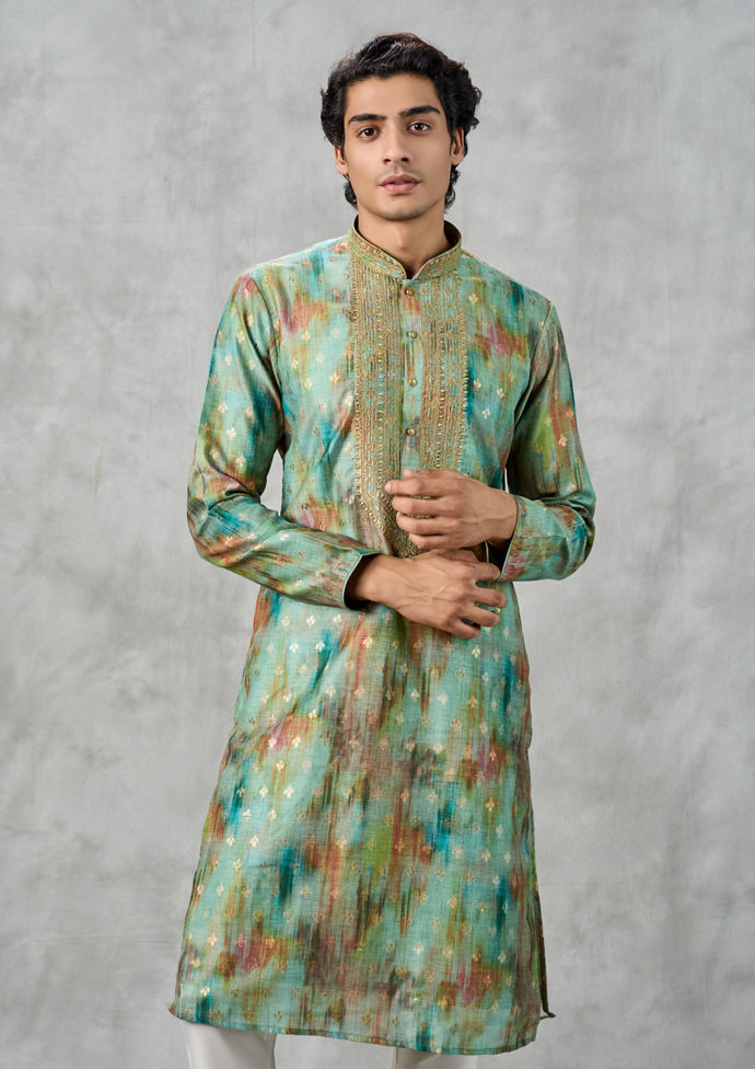 Twamev Men Emerald Elegance Kurta Pant