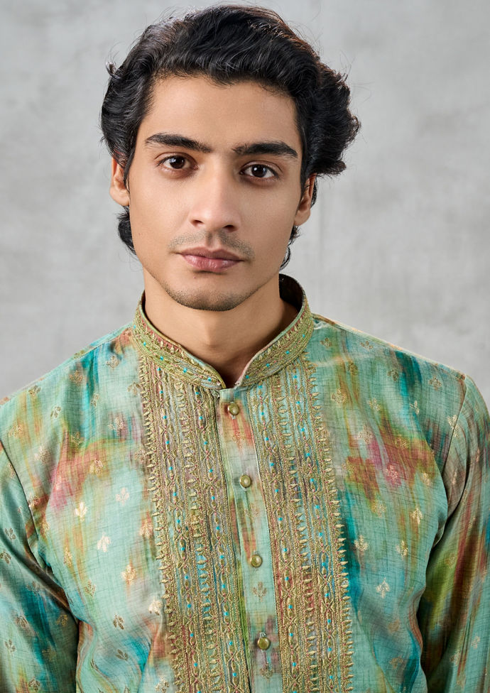 Twamev Men Emerald Elegance Kurta Pant