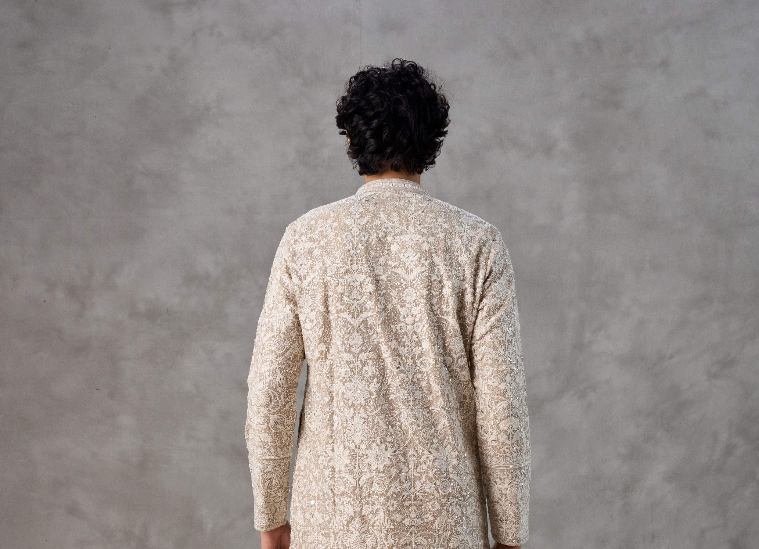 Twamev Men Fawn Festive Elegance Kurta Churidar