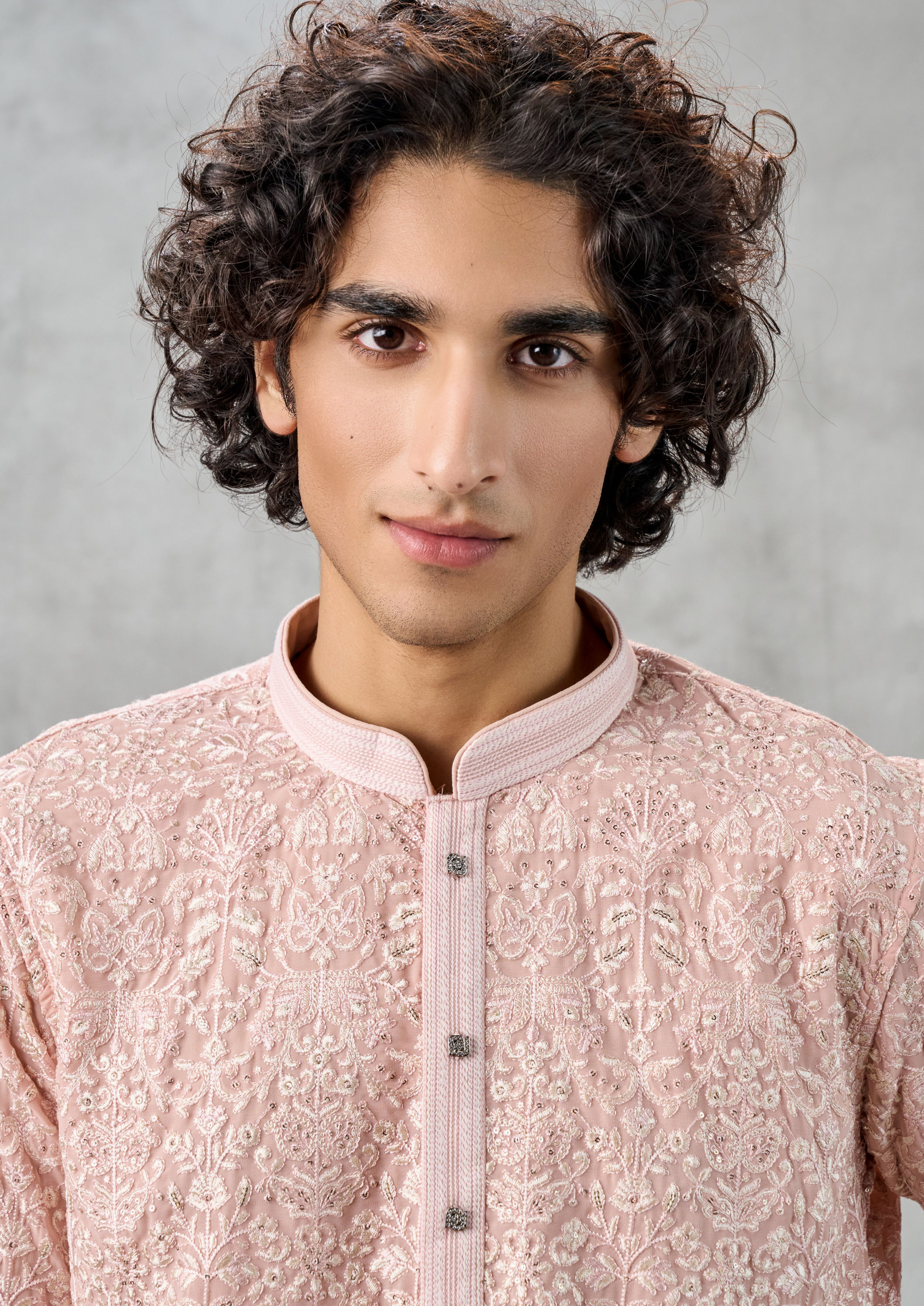 Twamev Men Peach Delight Kurta Churidar