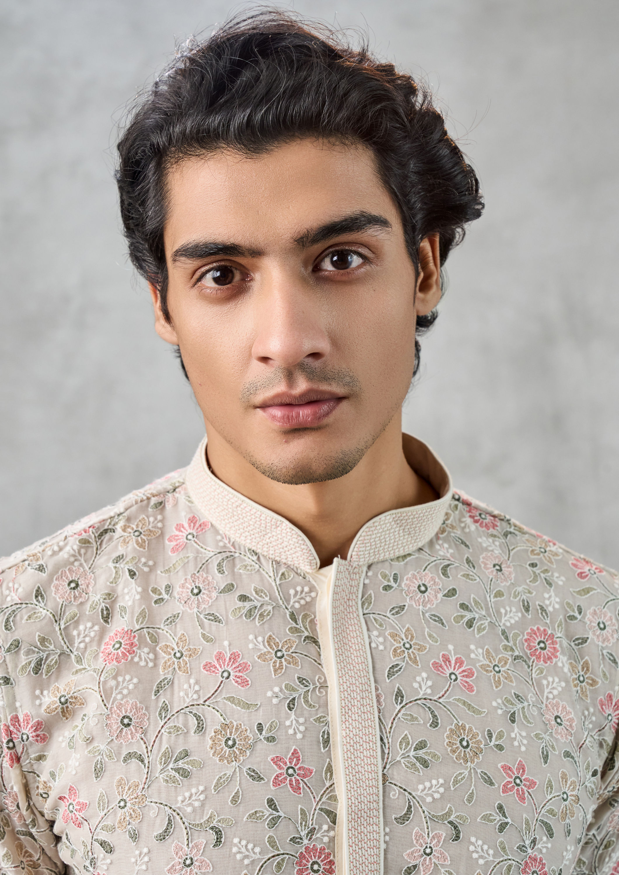 Twamev Men Dapper Cream Cotton Kurta Churidar