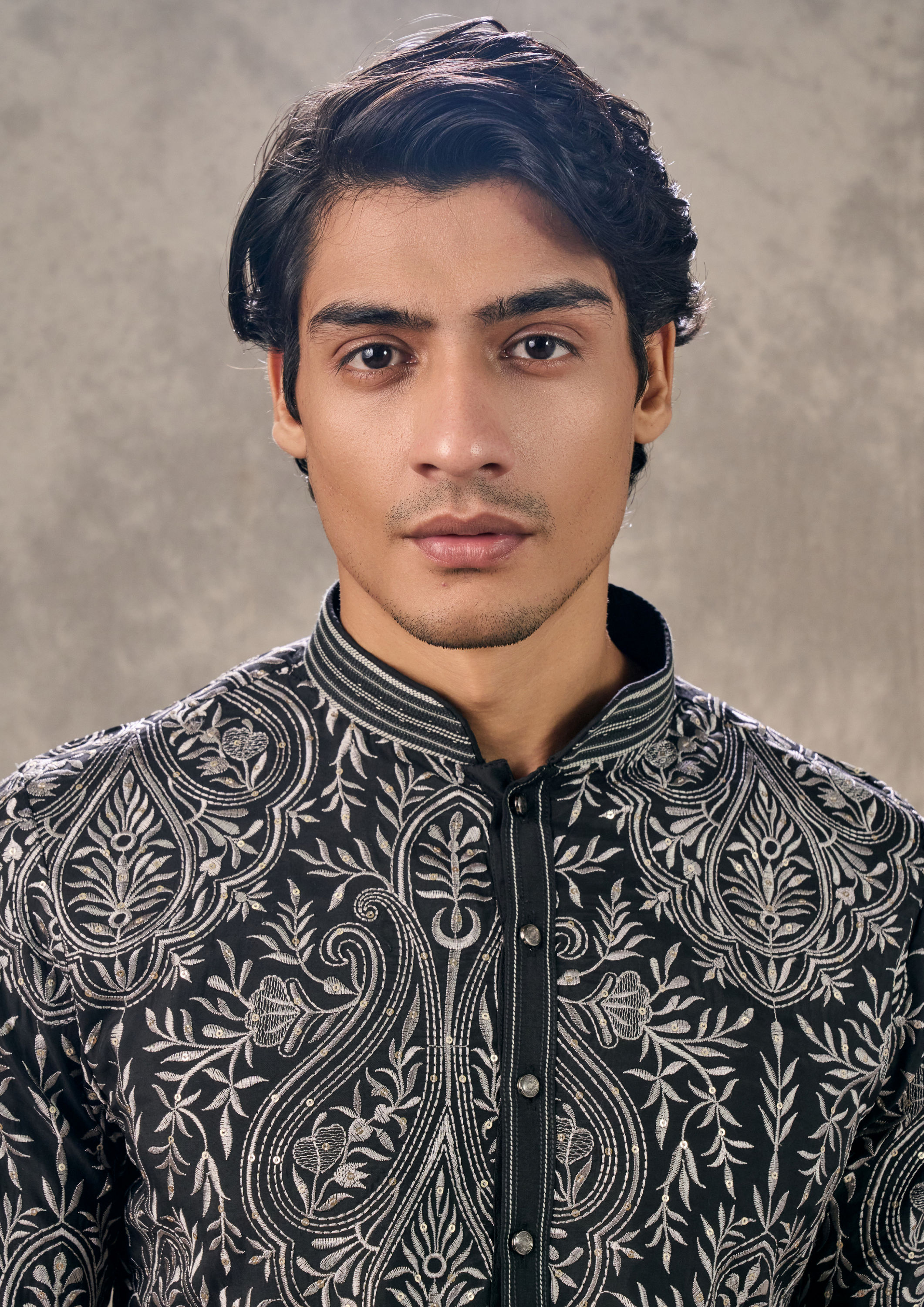 Twamev Men Opulent Black Kurta Churidar