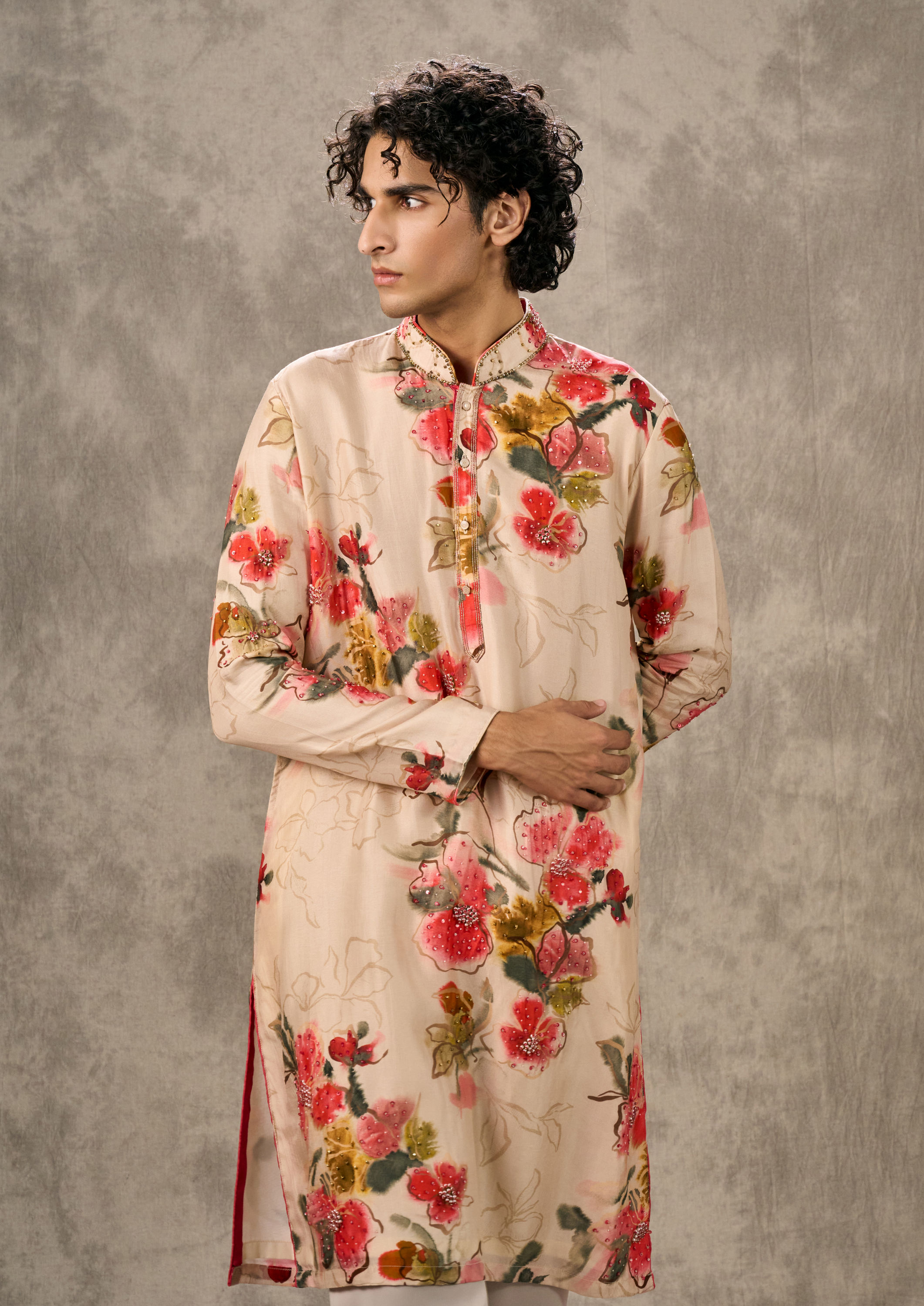 Twamev Men Radiant Beige Kurta Pajama