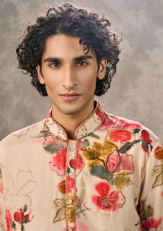 Twamev Men Radiant Beige Kurta Pajama