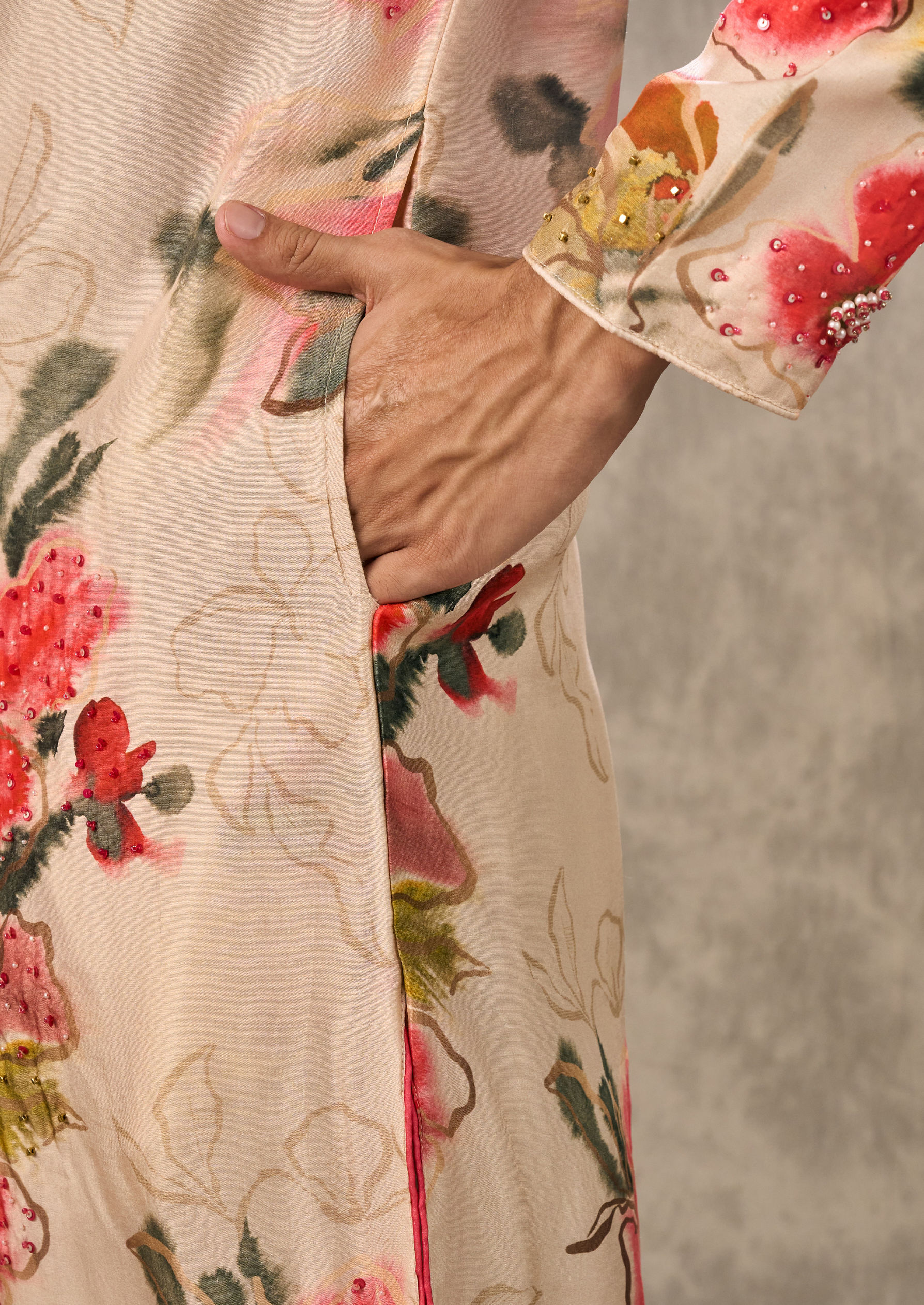 Twamev Men Radiant Beige Kurta Pajama