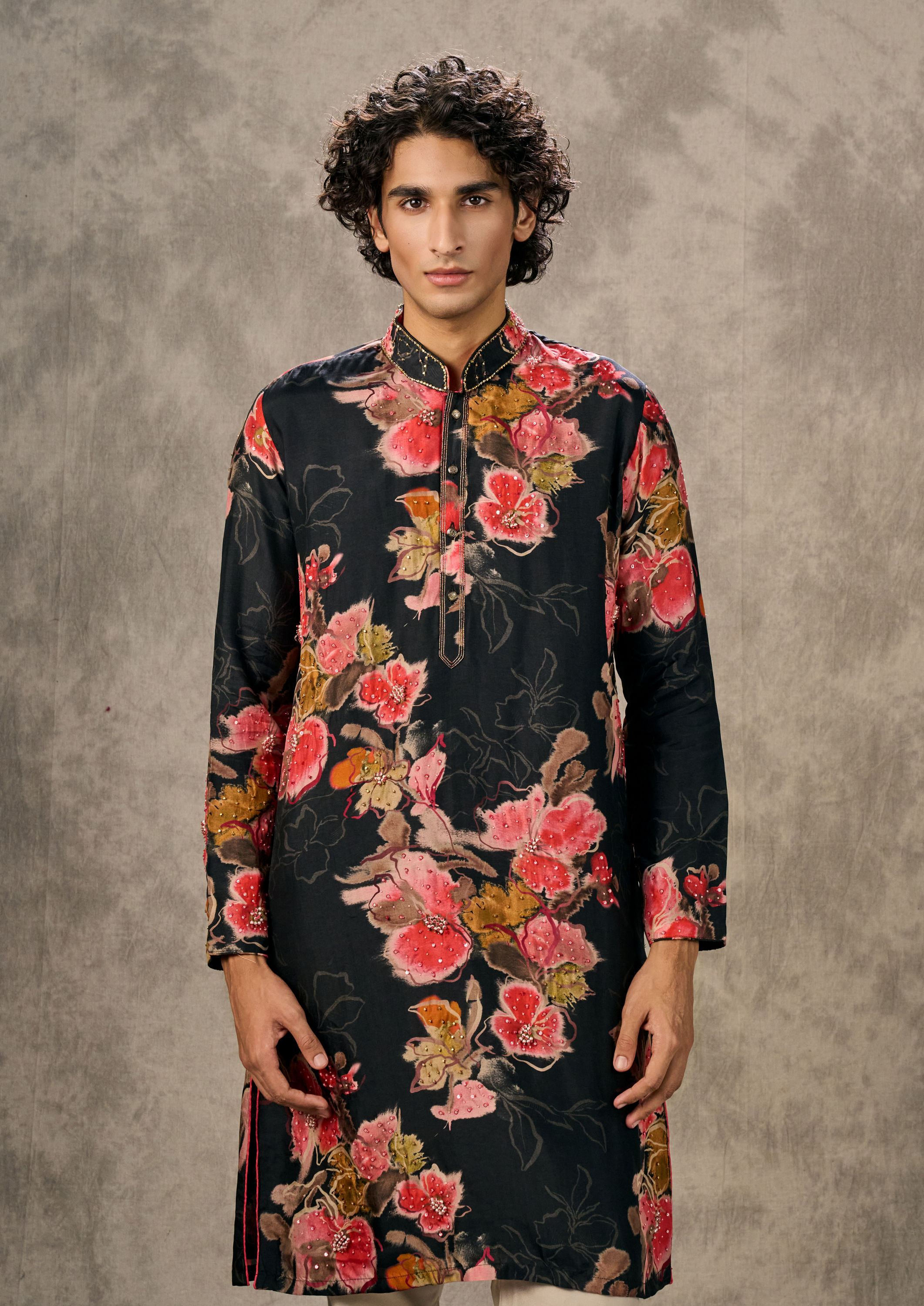 Twamev Men Eternal Black Kurta Pajama