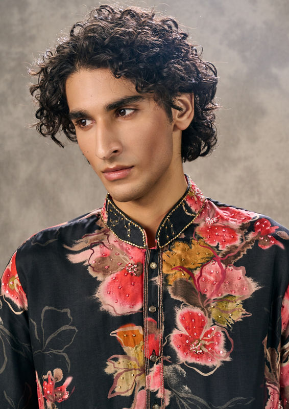 Twamev Men Eternal Black Kurta Pajama