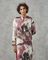 Ivory Viscose Thread Embroidered Abstract Printed Kurta Pant Set