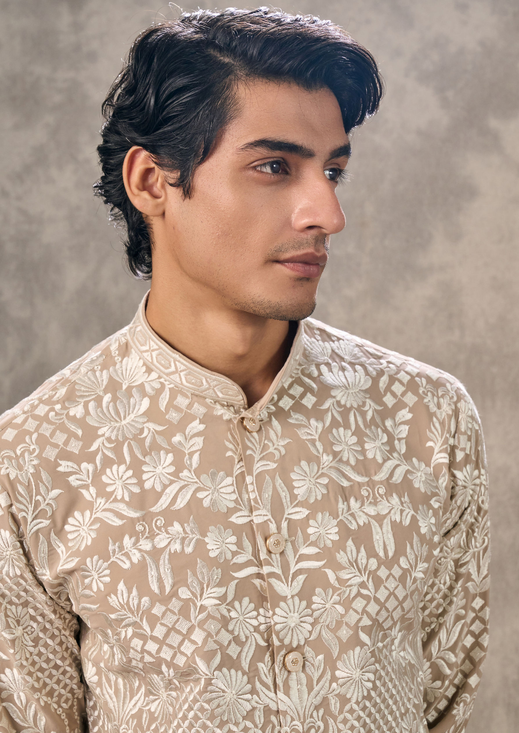 Twamev Men Fawn Festive Twirl Kurta Pant