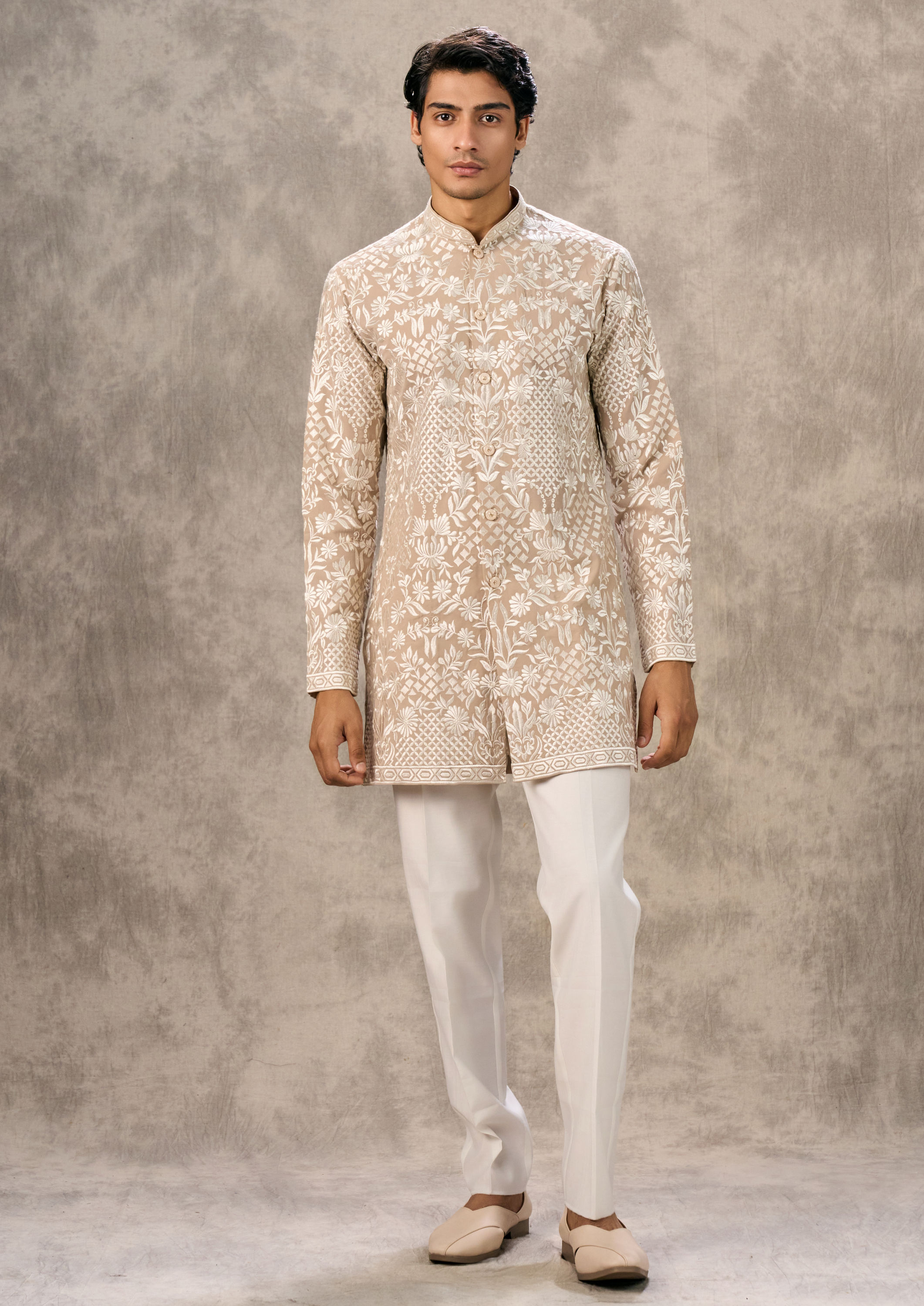 Twamev Men Fawn Festive Twirl Kurta Pant