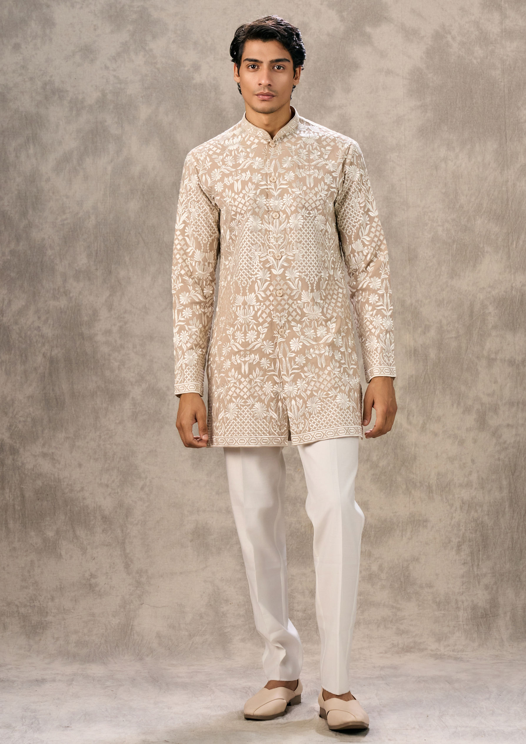 Twamev Men Fawn Festive Twirl Kurta Pant