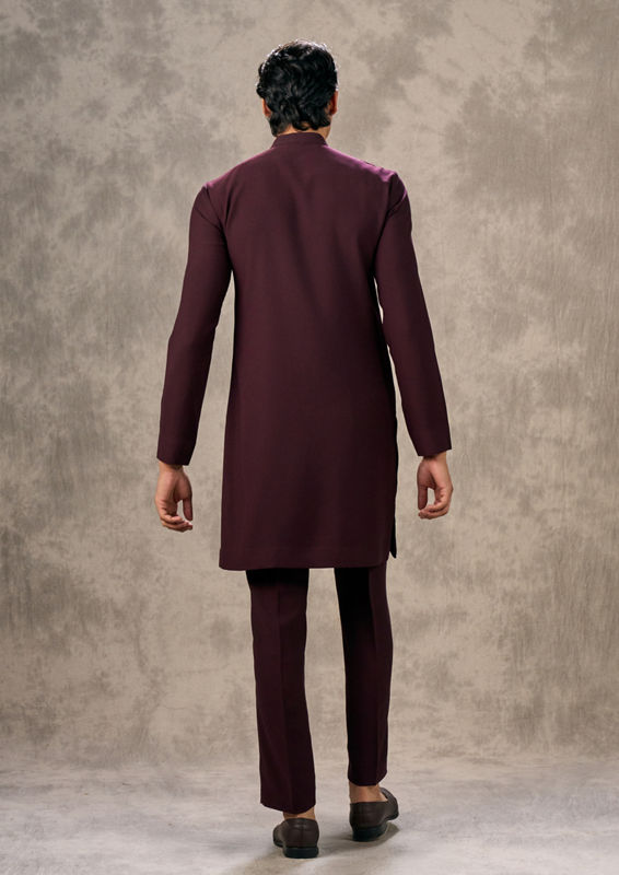 Twamev Men Opulent Wine Kurta Pant