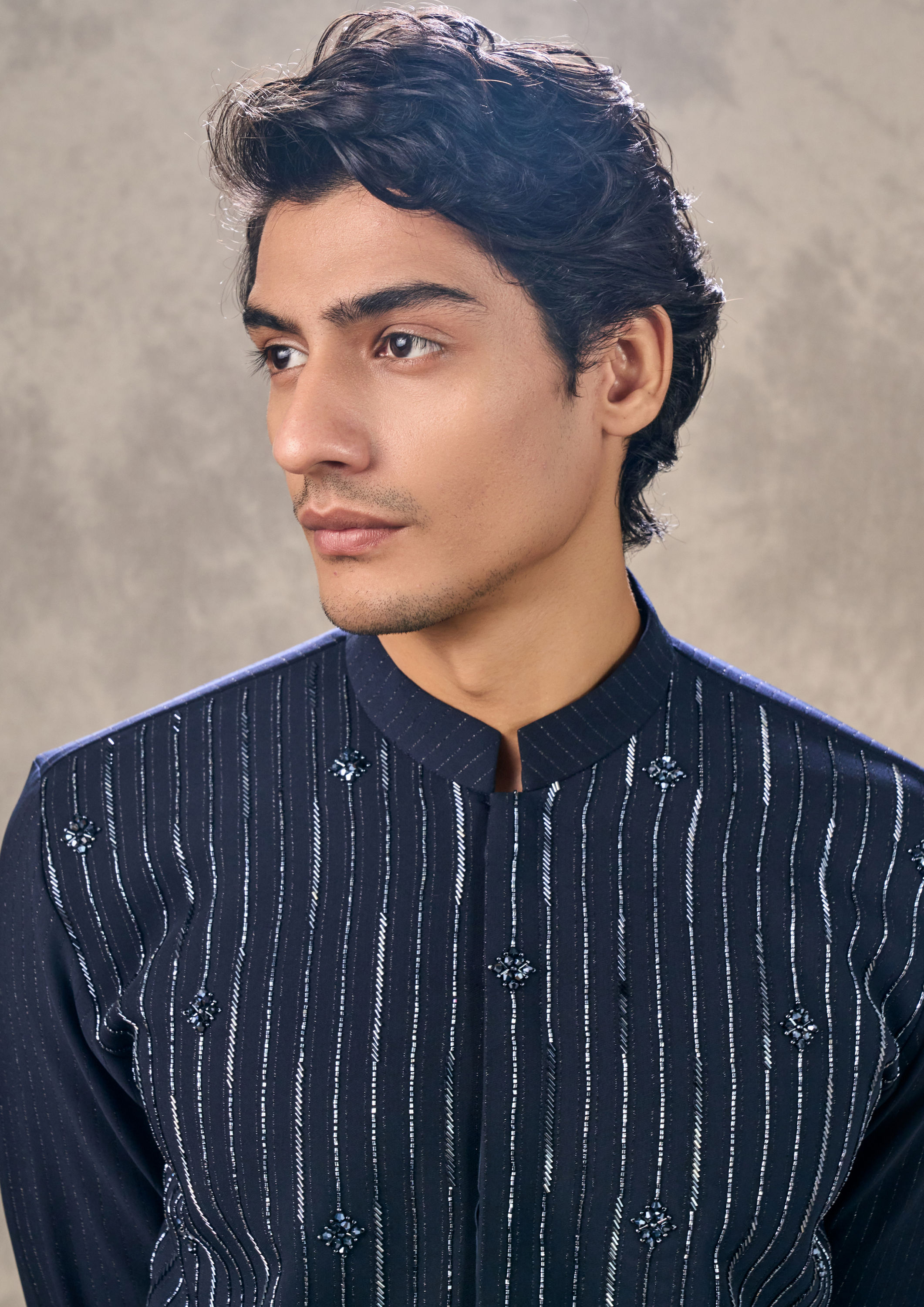 Twamev Men Regal Dark Blue Kurta Pajama