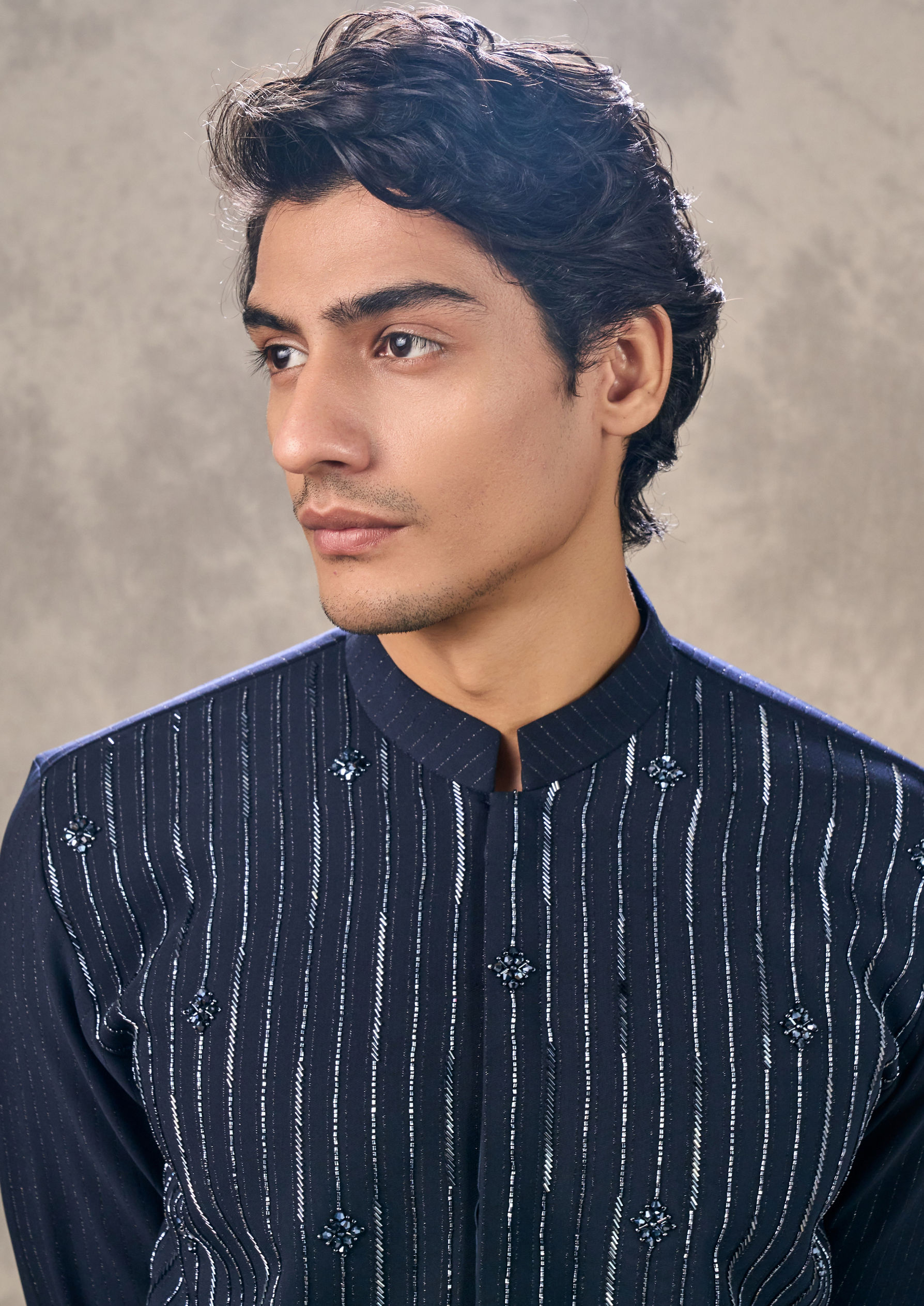 Twamev Men Regal Dark Blue Kurta Pajama