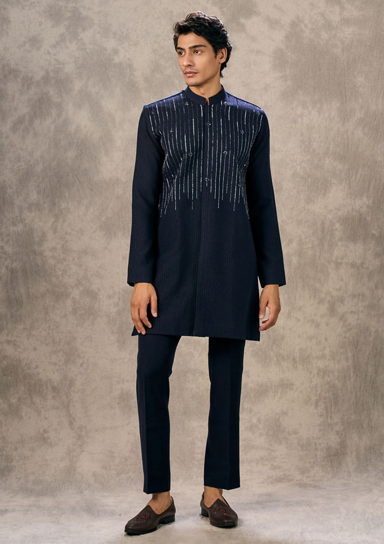 Twamev Men Regal Dark Blue Kurta Pajama