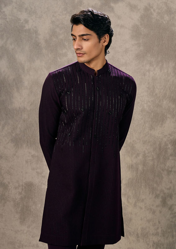 Twamev Men Wine Elegance Kurta Pant