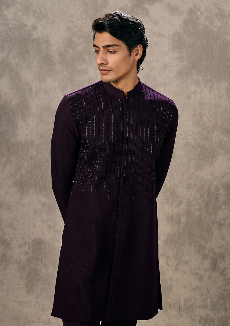 Twamev Men Wine Elegance Kurta Pant