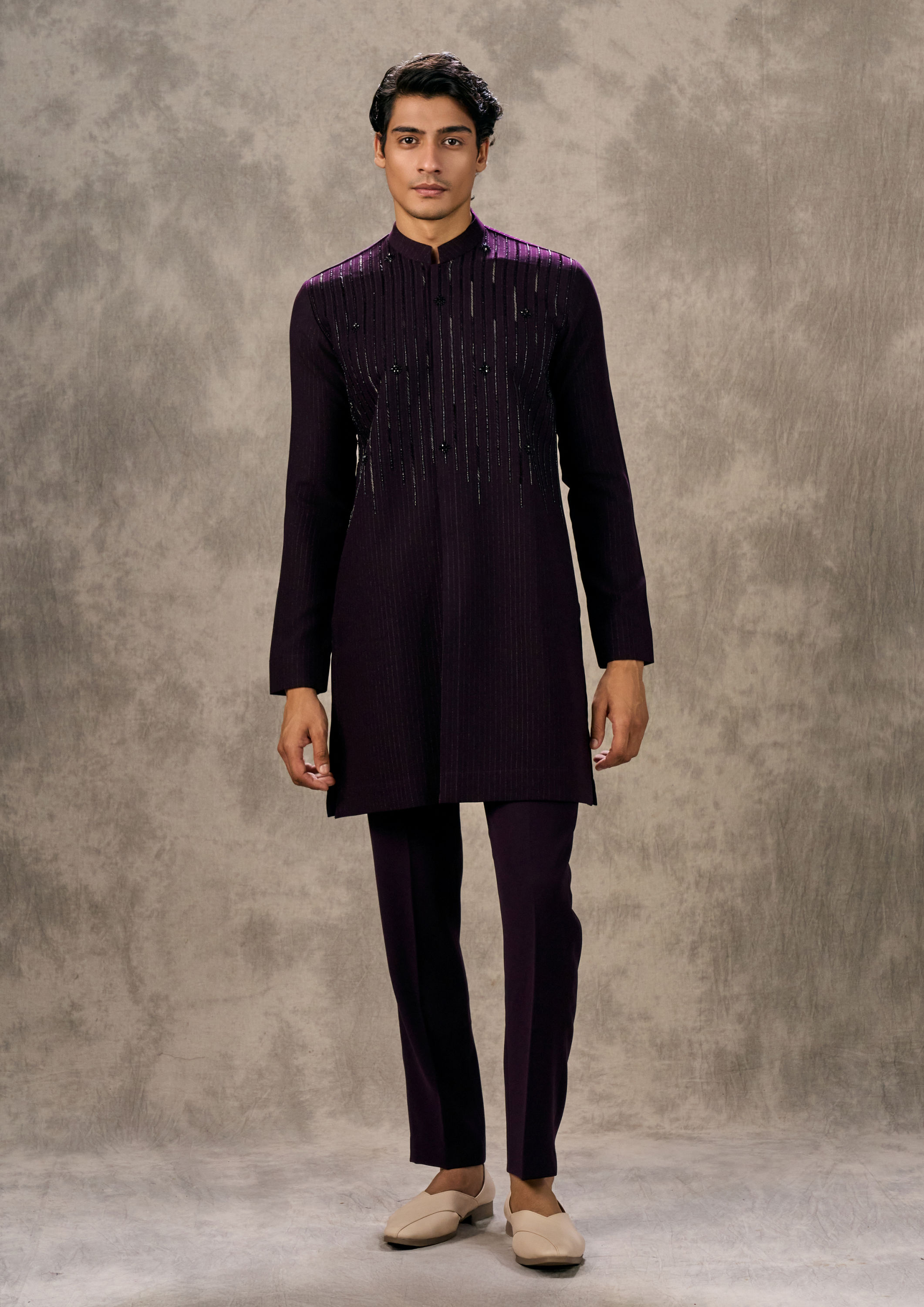 Twamev Men Wine Elegance Kurta Pant