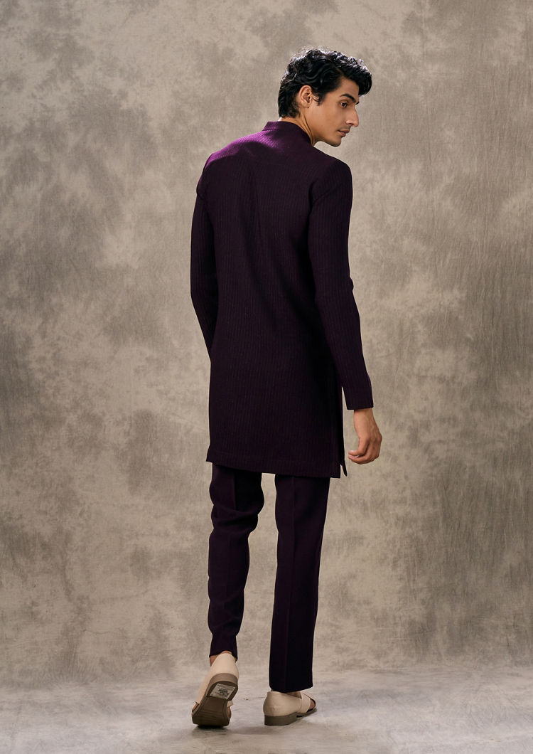 Twamev Men Wine Elegance Kurta Pant