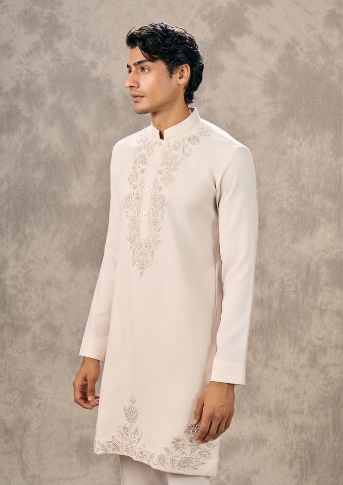 Twamev Men Cream Hue Elegance Kurta Pant