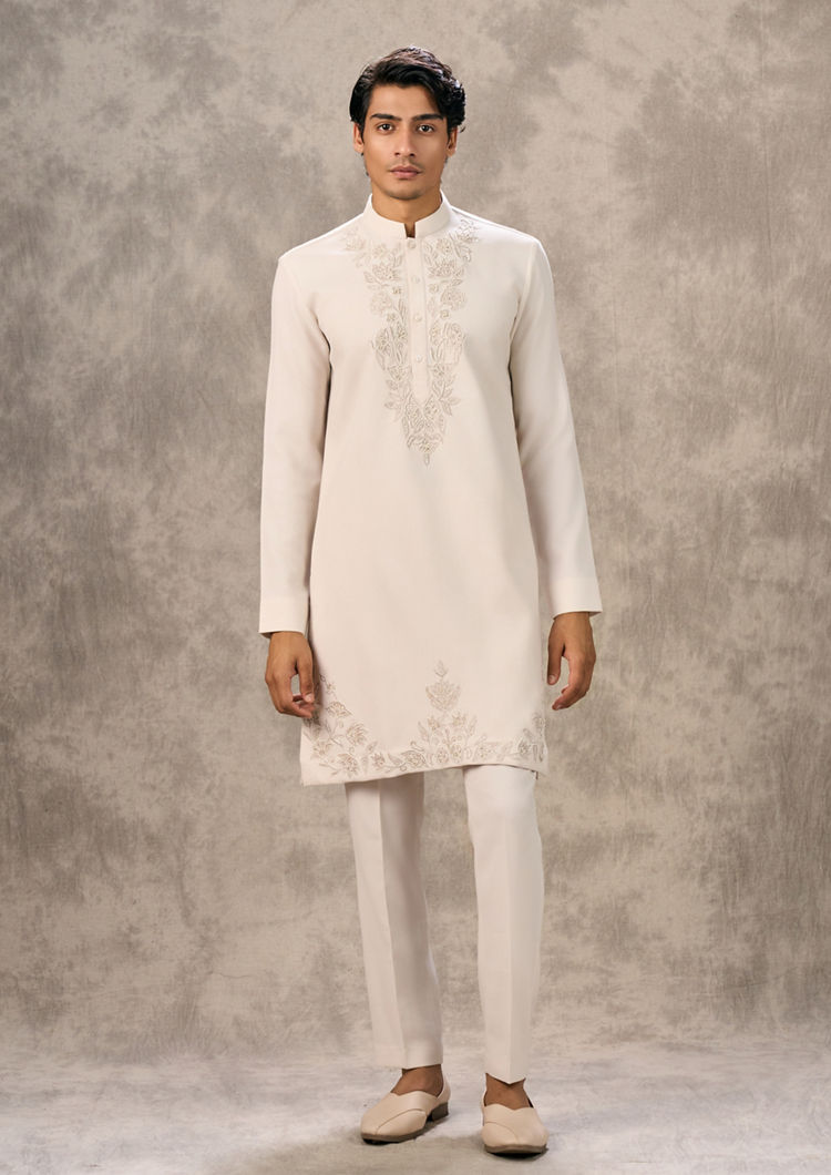 Twamev Men Cream Hue Elegance Kurta Pant